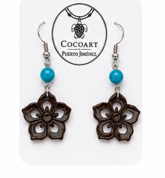 Aretes coco flor